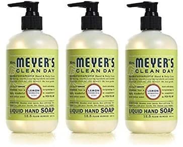 Mrs. Meyer's Clean Day Liquid Hand Soap, Cruelty Free and Biodegradable Formula, Lemon Verbena Scent, 12.5 oz 6-Pack