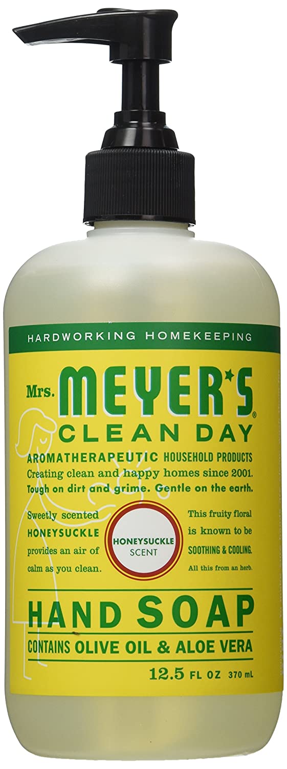 Mrs. Meyers Clean Day Liquid Hand Soap, Honeysuckle, 12.50 oz each, 4-Packs