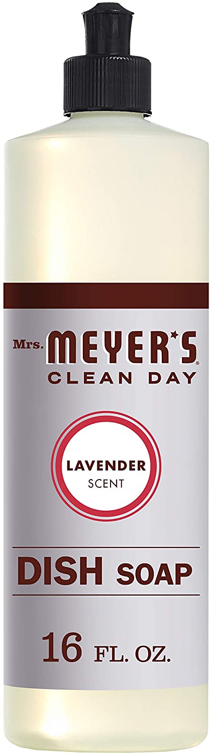 Mrs. Meyer's Clean Day Liquid Dish Soap, Cruelty Free Formula, Lavender Scent, 16 oz (1-Pack)