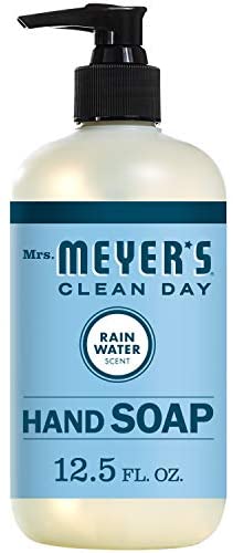 Mrs. Meyer's Clean Day Liquid Hand Soap, Cruelty Free and Biodegradable Formula, Rain Water Scent, 12.5 oz 4-Packs