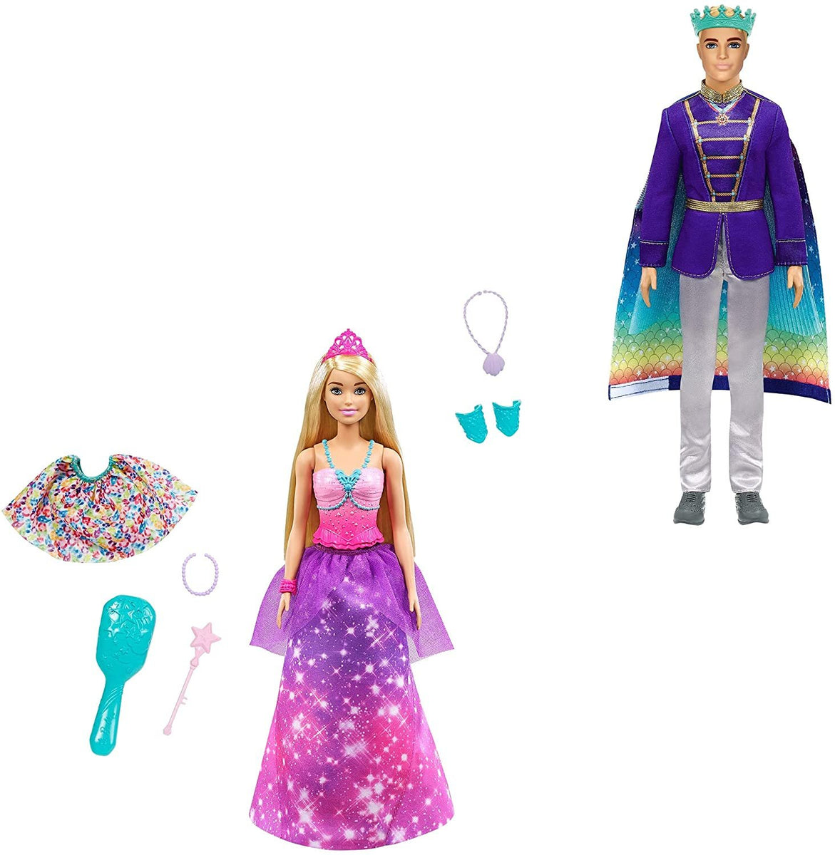Barbie Dreamtopia 2-in-1 Princess to Mermaid Fashion Transformation Doll (Blonde, 11.5-in) with 3 Looks and Accessories, for 3 to 7 Year Olds Mattel Barbie™ Dreamtopia 2-in-1 Princess to Mermaid Fashion