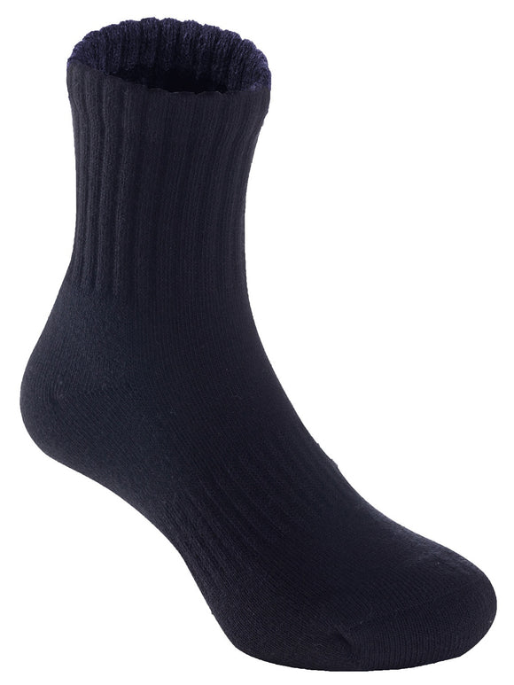 Unisex Children Girl's Boy's 3 Pairs Low Crew Cushioned Sports Socks Solid JH0105 S 6Y-8Y (Black)