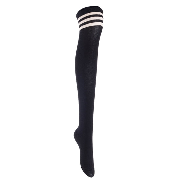Lian LifeStyle Women's 4 Pairs Adorable Thigh High Cotton Socks L1022 Size 6-9