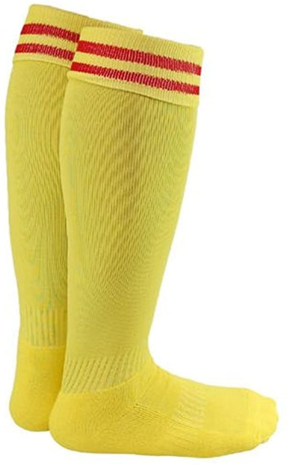 Lian LifeStyle Exceptional Adult's 2 Pairs Knee High Sports Socks for Soccer, Softball, Baseball, Many Other Sports XL002 Size L Yellow