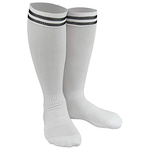 Lian LifeStyle Exceptional Boys & Girls 2 Pairs Knee High Sports Socks for Soccer, Softball, Baseball, Many Other Sports XL002 Size S White