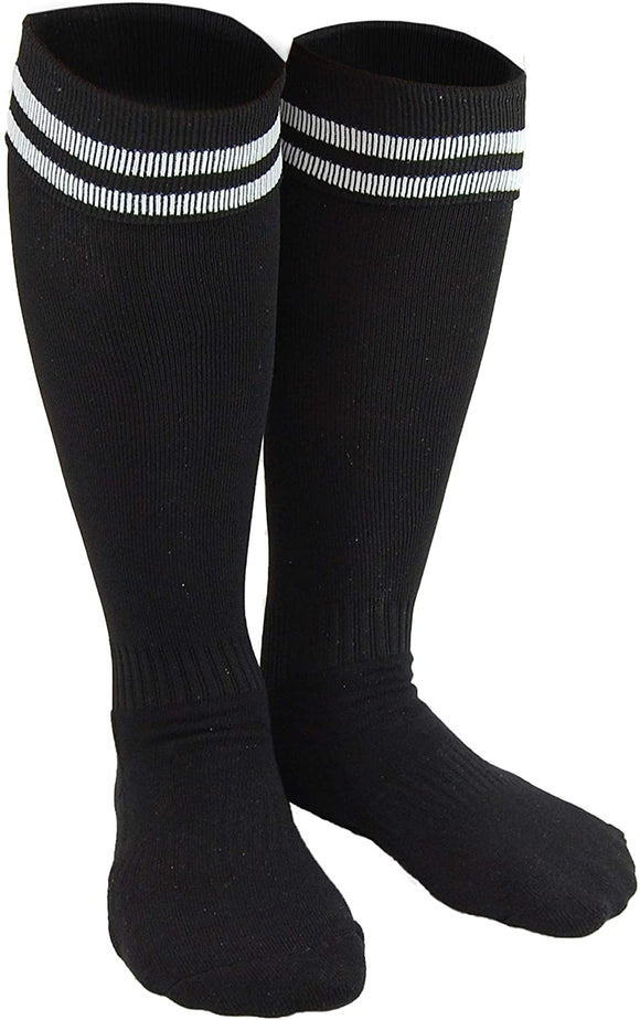 Lian LifeStyle Exceptional Girl's 1 Pair Knee High Sports Socks for Soccer, Softball, Baseball, and Many Other Sports XL002 Size XXS Black