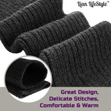 Lian LifeStyle Big Girl's & Women's 5 Pairs Knee High Wool Socks LFS05 Size 6-9