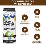 C2O Pure Coconut Water with Espresso | Plant Based | Non-GMO | Dairy Free | Essential Electrolytes | 17.5 FL OZ (Pack of 1)