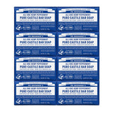 Dr. Bronner’s - Pure-Castile Bar Soap (Peppermint, 5 ounce) - Made with Organic Oils, For Face, Body and Hair, Gentle and Moisturizing, Biodegradable, Vegan, Cruelty-free, Non-GMO (5 Ounce, 8-Pack)