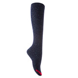 Lian LifeStyle Women's 1 Pair Awesome Breathable Fancy and Cozy Knee High Cotton Boot Socks Size 6-9 (Navy)