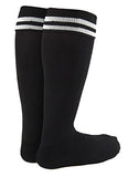 Lian LifeStyle Exceptional Adult's 2 Pairs Knee High Sports Socks for Soccer, Softball, Baseball, Many Other Sports XL002 Size XXS Black
