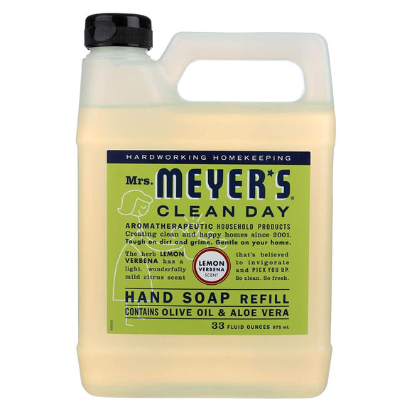 Hydrating Hand Soap Refill in Refreshing Lemon Verbena Scent for any Soap Dispenser for Bathroom & Kitchen Essential Oils for Hand Wash Cruelty Free Eco Friendly Products, 33 Fl OZ Per Pack, Pack of 2