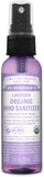 Dr. Bronner's - Organic Hand Sanitizer Spray (Lavender, 2 Ounce) - Simple and Effective Formula, Kills Germs and Bacteria, No Harsh Chemicals, Moisturizes and Cleans Hands
