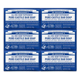 Dr. Bronner’s - Pure-Castile Bar Soap (Peppermint, 5 ounce) - Made with Organic Oils, For Face, Body and Hair, Gentle and Moisturizing, Biodegradable, Vegan, Cruelty-free, Non-GMO (5 Ounce, 8-Pack)