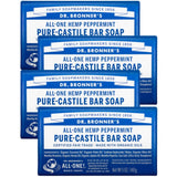 Moisturizing Bar Soap Soothing Clean, Made with Essential Oils, Cruelty Free Cleanser that Washes Away Dirt, Peppermint Scented, 5 OZ Bar Soap, 4 Bar Soaps