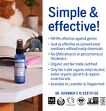 Dr. Bronner's - Organic Hand Sanitizer Spray (Peppermint, 2 ounce) - Simple and Effective Formula, No Harsh Chemicals, Moisturizes and Cleans Hands