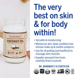 Dr. Bronner's - Regenerative Organic Coconut Oil (White Kernel, 14 Ounce) - Coconut Oil for Cooking, Baking, Hair & Body, Virgin, Unrefined & Fresh-Pressed, Mild Flavor, Versatile, Fair Trade, Vegan