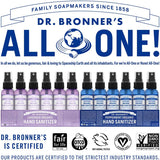 Dr. Bronner's - Organic Hand Sanitizer Spray (Lavender, 2 Ounce) - Simple and Effective Formula, Kills Germs and Bacteria, No Harsh Chemicals, Moisturizes and Cleans Hands