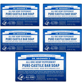 Moisturizing Bar Soap Soothing Clean, Made with Essential Oils, Cruelty Free Cleanser that Washes Away Dirt, Peppermint Scented, 5 OZ Bar Soap, 4 Bar Soaps