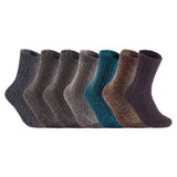 Women's 7 Pairs Extra Comfortable Cozy Wool Crew Socks. Sweat Absorbent Great Activewear for Fun Sports Size 6-9 HR1613 Random