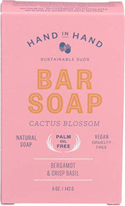 Hand In Hand, Soap Bar Cactus Blossom Bergamot Crisp Basil, 5 Ounce
