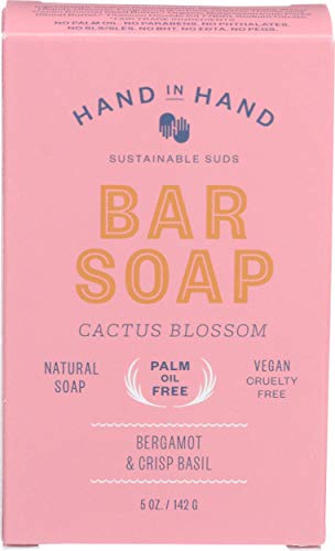 Hand In Hand, Soap Bar Cactus Blossom Bergamot Crisp Basil, 5 Ounce