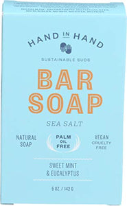 Hand In Hand Soap, Soap Bar Sea Salt Sweet Mint Eucalyptus, 5 Ounce