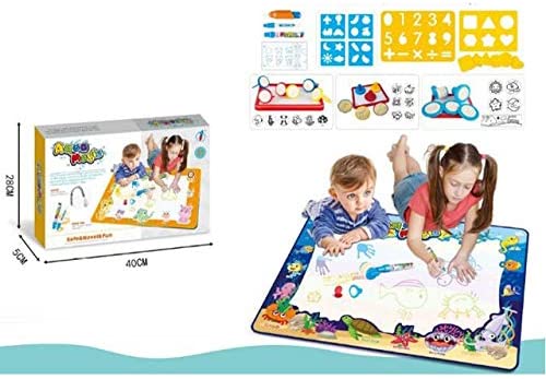 LA Educational Toys: Large Kids Play Mat | Drawing Mat with Kids Coloring Set | Perfect as Creative Toddler Activities: Drawing Game, Doodle Art, Water Paint | Durable, Easy to Store & Clean 837-1