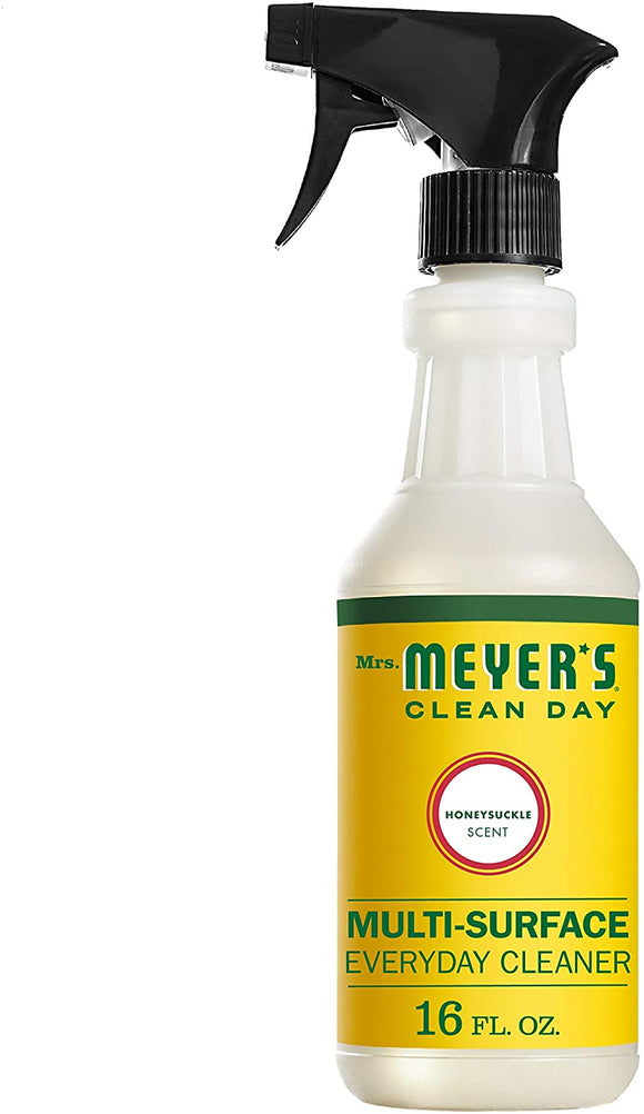 Mrs. Meyer's Clean Day Multi-Surface Everyday Cleaner, Cruelty Free Formula, Honeysuckle Scent, 16 oz 5-Packs