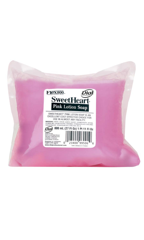 Dial 1756299 Sweetheart Pink Lotion Hand Soap, 800mL Flex Pack (Pack of 12)