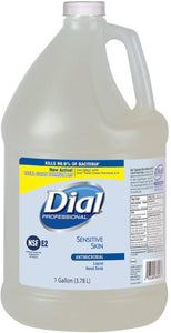 Dial Sensitive Skin Antibacterial Liquid Hand Soap, 1 Gallon Bottle (Pack of 4)