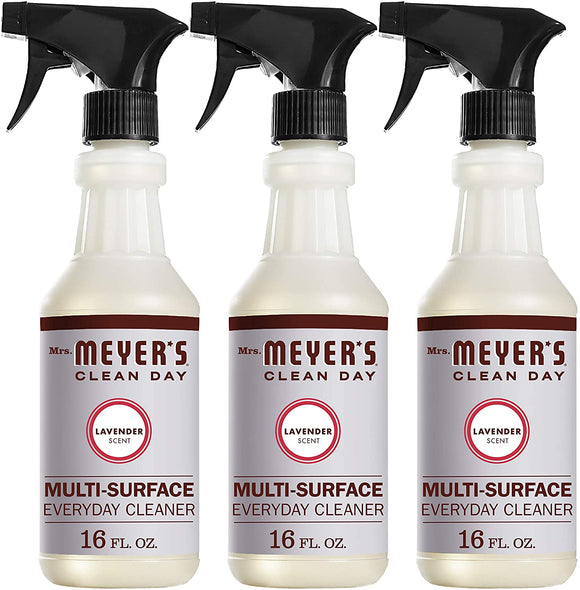 Mrs. Meyer's Clean Day Multi-Surface Everyday Cleaner, Cruelty Free Formula, Lavender Scent, 16 oz- Pack of 3