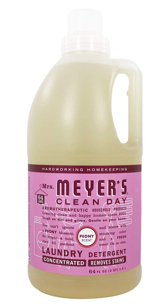 Mrs. Meyer's Clean Day Liquid Laundry Detergent, Cruelty Free & Biodegradable Formula, Peony Scent, Pack Of 2 (128 Loads), 128 Fl Oz (Pack Of 2)