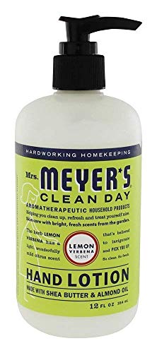 Mrs. Meyer's Clean Day Hand Lotion, Long-Lasting, Non-Greasy Moisturizer, Cruelty Free Formula, Lemon Verbena Scent, 4-Packs