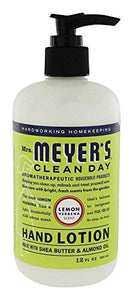 Mrs. Meyer's Clean Day Hand Lotion, Long-Lasting, Non-Greasy Moisturizer, Cruelty Free Formula, Lemon Verbena Scent, 2-Packs