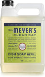 Mrs. Meyer's Clean Day Liquid Dish Soap Refill, Cruelty Free Formula, Lemon Verbena Scent, 48 oz-4Packs