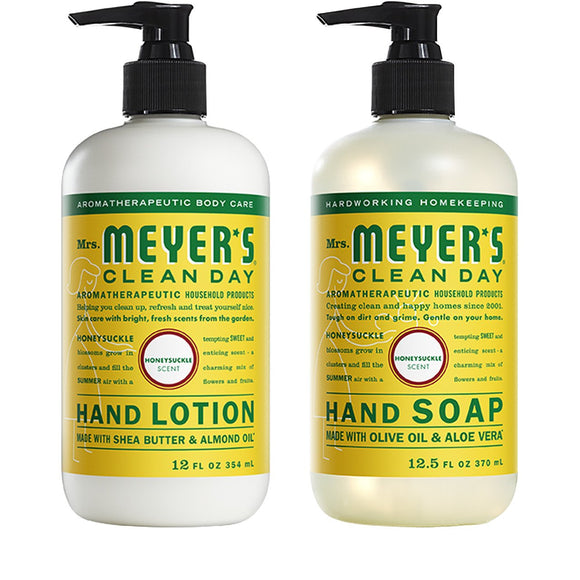 1 Pack Liquid Hand Soap 12.5 OZ, 1 Pack Hand Lotion 12 OZ, Honey Suckle, 2-Packs