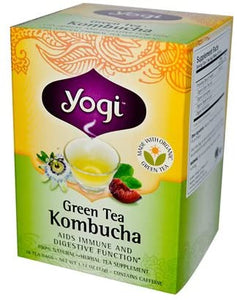Yogi Tea Green Tea Kombucha Organic - 16 Tea Bags, Pack of 18