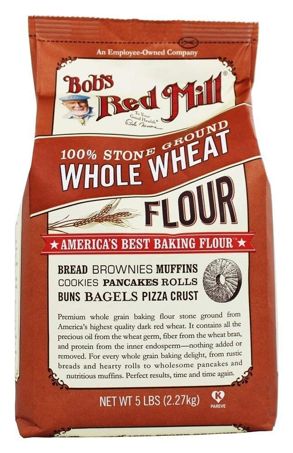 Bobs Red Mill, Flour Whole Wheat, 80 Ounce
