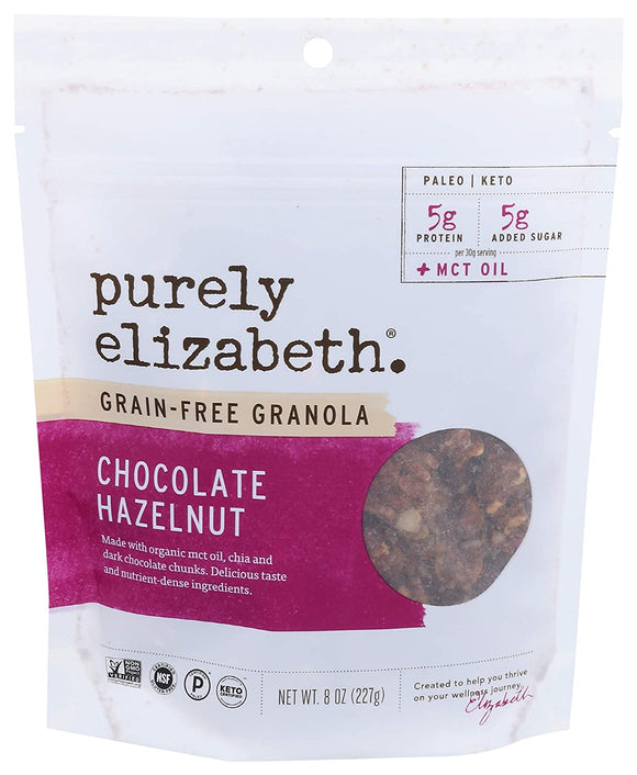 Purely Elizabeth, Granola MCT Chocolate Hazelnut, 12 Ounce-4Packs