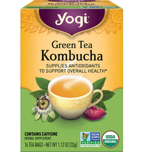 Yogi Tea - Green Tea Kombucha - Supplies Antioxidants to Support Overall Health - 6 Pack, 96 Tea Bags Total