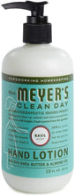 Load image into Gallery viewer, Mrs. Meyer&#39;s Clean Day Hand Lotion, Long-Lasting, Non-Greasy Moisturizer, Cruelty Free Formula, Basil Scent, 12 oz 5-Packs
