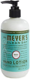Mrs. Meyer's Clean Day Hand Lotion, Long-Lasting, Non-Greasy Moisturizer, Cruelty Free Formula, Basil Scent, 12 oz 5-Packs