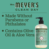 Mrs. Meyer's Clean Day Liquid Hand Soap, Basil, 12.5 OZ 4-Packs