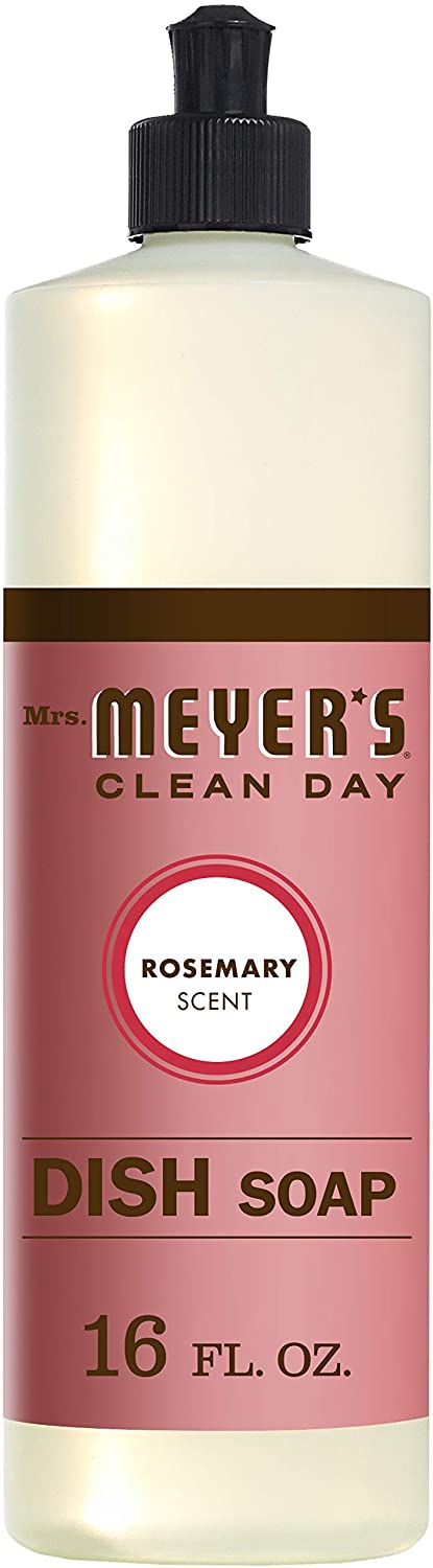 Mrs. Meyer's Clean Day Liquid Dish Soap, Cruelty Free Formula, Rosemary Scent, 16 oz