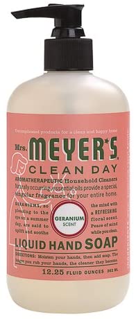 Mrs Meyers Hand Soap Geranium 12.5 Ounce Pump (370ml) (3 Pack)