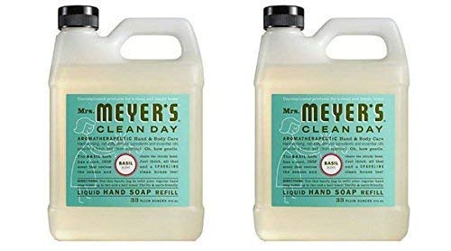 Mrs Meyers Liquid Hand Soap Refill, Basil Scent, 33 Oz (2 Refills)