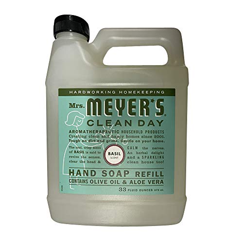 Mrs. Meyer's Clean Day Liquid Hand Soap Refill, 33 fl oz, Basil (Pack of 2)