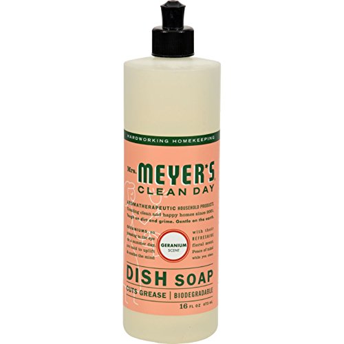 Mrs Meyers Clean Day Geranium Liquid Dish Soap, 16 Ounce - 6 per case.