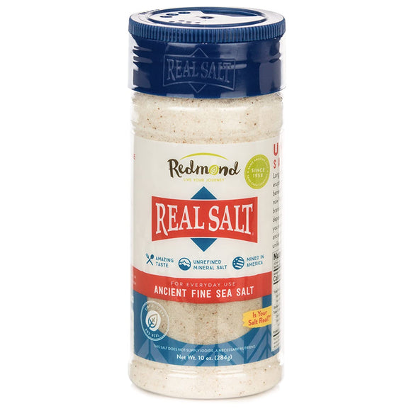 Redmond Real Sea Salt - Natural Unrefined Organic Gluten Free Fine, 10 Ounce Shaker 5-Pack